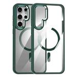 For Samsung Galaxy S25 Ultra 5G MagSafe Anti-fingerprint Highly Transparent PC Phone Case(Green)