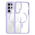 For Samsung Galaxy S25 Ultra 5G MagSafe Anti-fingerprint Highly Transparent PC Phone Case(Purple)