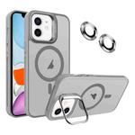 For iPhone 11 Invisible Lens Holder MagSafe Phone Case(Grey)