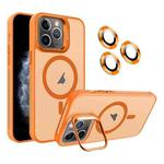 For iPhone 11 Pro Invisible Lens Holder MagSafe Phone Case(Orange)