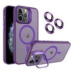 For iPhone 11 Pro Invisible Lens Holder MagSafe Phone Case(Dark Purple)
