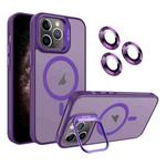 For iPhone 11 Pro Max Invisible Lens Holder MagSafe Phone Case(Dark Purple)