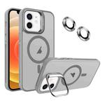 For iPhone 12 Invisible Lens Holder MagSafe Phone Case(Grey)