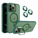 For iPhone 12 Pro Invisible Lens Holder MagSafe Phone Case(Army Green)