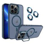 For iPhone 13 Pro Invisible Lens Holder MagSafe Phone Case(Navy Blue)