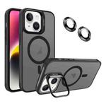 For iPhone 14 Plus Invisible Lens Holder MagSafe Phone Case(Black)