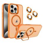 For iPhone 15 Pro Max Invisible Lens Holder MagSafe Phone Case(Orange)