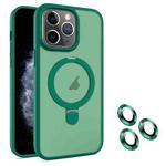For iPhone 11 Pro MagSafe Magnetic Holder Phone Case(Dark Green)