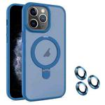For iPhone 11 Pro MagSafe Magnetic Holder Phone Case(Blue)