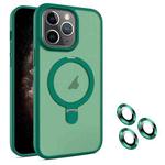 For iPhone 11 Pro Max MagSafe Magnetic Holder Phone Case(Dark Green)