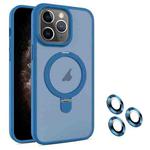 For iPhone 11 Pro Max MagSafe Magnetic Holder Phone Case(Blue)