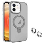 For iPhone 12 MagSafe Magnetic Holder Phone Case(Grey)