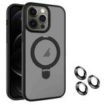 For iPhone 12 Pro MagSafe Magnetic Holder Phone Case(Black)