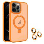 For iPhone 12 Pro MagSafe Magnetic Holder Phone Case(Orange)