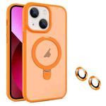 For iPhone 13 MagSafe Magnetic Holder Phone Case(Orange)
