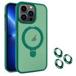 For iPhone 13 Pro MagSafe Magnetic Holder Phone Case(Dark Green)