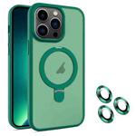 For iPhone 13 Pro Max MagSafe Magnetic Holder Phone Case(Dark Green)