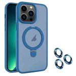 For iPhone 13 Pro Max MagSafe Magnetic Holder Phone Case(Blue)