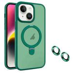 For iPhone 14 MagSafe Magnetic Holder Phone Case(Dark Green)