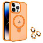 For iPhone 14 Pro MagSafe Magnetic Holder Phone Case(Orange)