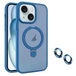 For iPhone 15 MagSafe Magnetic Holder Phone Case(Blue)