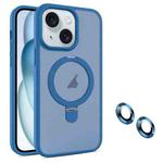 For iPhone 15 Plus MagSafe Magnetic Holder Phone Case(Blue)