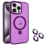 For iPhone 15 Pro MagSafe Magnetic Holder Phone Case(Dark Purple)