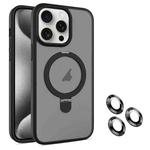 For iPhone 15 Pro MagSafe Magnetic Holder Phone Case(Black)