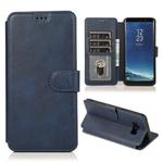For Samsung Galaxy S8 Plus Calf Texture Magnetic Buckle Horizontal Flip Leather Case with Holder & Card Slots & Wallet & Photo Frame(Blue)