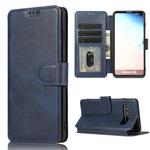 For Samsung Galaxy S10 Calf Texture Magnetic Buckle Horizontal Flip Leather Case with Holder & Card Slots & Wallet & Photo Frame(Blue)
