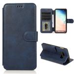 For Samsung Galaxy S10e Calf Texture Magnetic Buckle Horizontal Flip Leather Case with Holder & Card Slots & Wallet & Photo Frame(Blue)