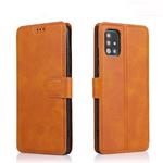 For Samsung Galaxy A51 Calf Texture Magnetic Buckle Horizontal Flip Leather Case with Holder & Card Slots & Wallet & Photo Frame(Khaki)