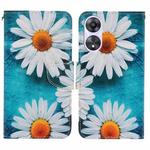 For OPPO A58 4G Colored Drawing Pattern Leather Phone Case(Daisy)