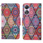 For OPPO A58 4G Colored Drawing Pattern Leather Phone Case(Diamond Totem)