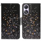 For OPPO A78 4G Colored Drawing Pattern Leather Phone Case(Black Pentagram)
