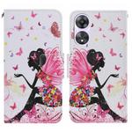 For OPPO A78 4G Colored Drawing Pattern Leather Phone Case(Dancing Girl)