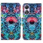 For OPPO A78 4G Colored Drawing Pattern Leather Phone Case(Mandala)