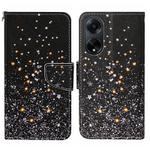 For OPPO A98 Colored Drawing Pattern Leather Phone Case(Black Pentagram)