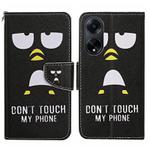 For OPPO A98 Colored Drawing Pattern Leather Phone Case(Penguin)