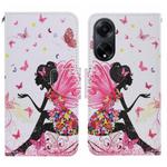 For OPPO A98 Colored Drawing Pattern Leather Phone Case(Dancing Girl)