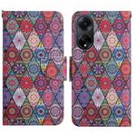 For OPPO A98 Colored Drawing Pattern Leather Phone Case(Diamond Kaleidoscope)