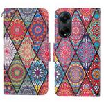 For OPPO A98 Colored Drawing Pattern Leather Phone Case(Diamond Totem)