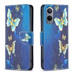 For OnePlus Nord CE4 Lite Global Drawing Pattern Leather Phone Case(Gold Butterfly)