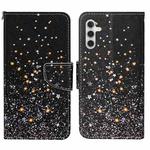 For Samsung Galaxy A05S Colored Drawing Pattern Leather Phone Case(Black Pentagram)