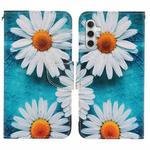 For Samsung Galaxy A15 Colored Drawing Pattern Leather Phone Case(Daisy)
