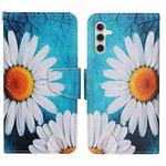 For Samsung Galaxy S24 5G Colored Drawing Pattern Leather Phone Case(Chrysanthemum)