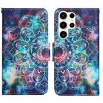 For Samsung Galaxy S24 Ultra 5G Colored Drawing Pattern Leather Phone Case(Star Mandala)