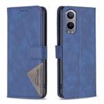 For OnePlus Nord CE4 Lite Global BF05 Magnetic Buckle Rhombus Texture Leather Phone Case(Blue)