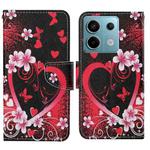 For Xiaomi Redmi Note 13 Pro Colored Drawing Pattern Leather Phone Case(Red Heart)
