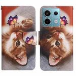 For Xiaomi Redmi Note 13 Pro Colored Drawing Pattern Leather Phone Case(Butterfly Cat)